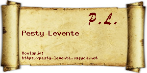 Pesty Levente névjegykártya